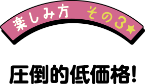 楽しみ方その3圧倒的低価格！