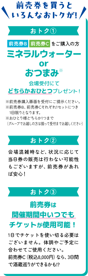 前売り券を買うといろんなおトクが！